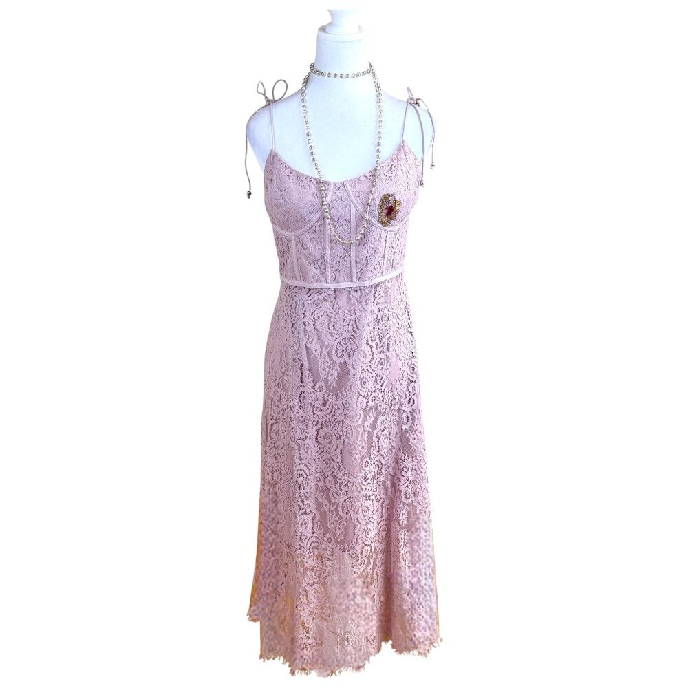 Anthropologie Keepsake Lace Dress in Mauve Pink Lace (6)